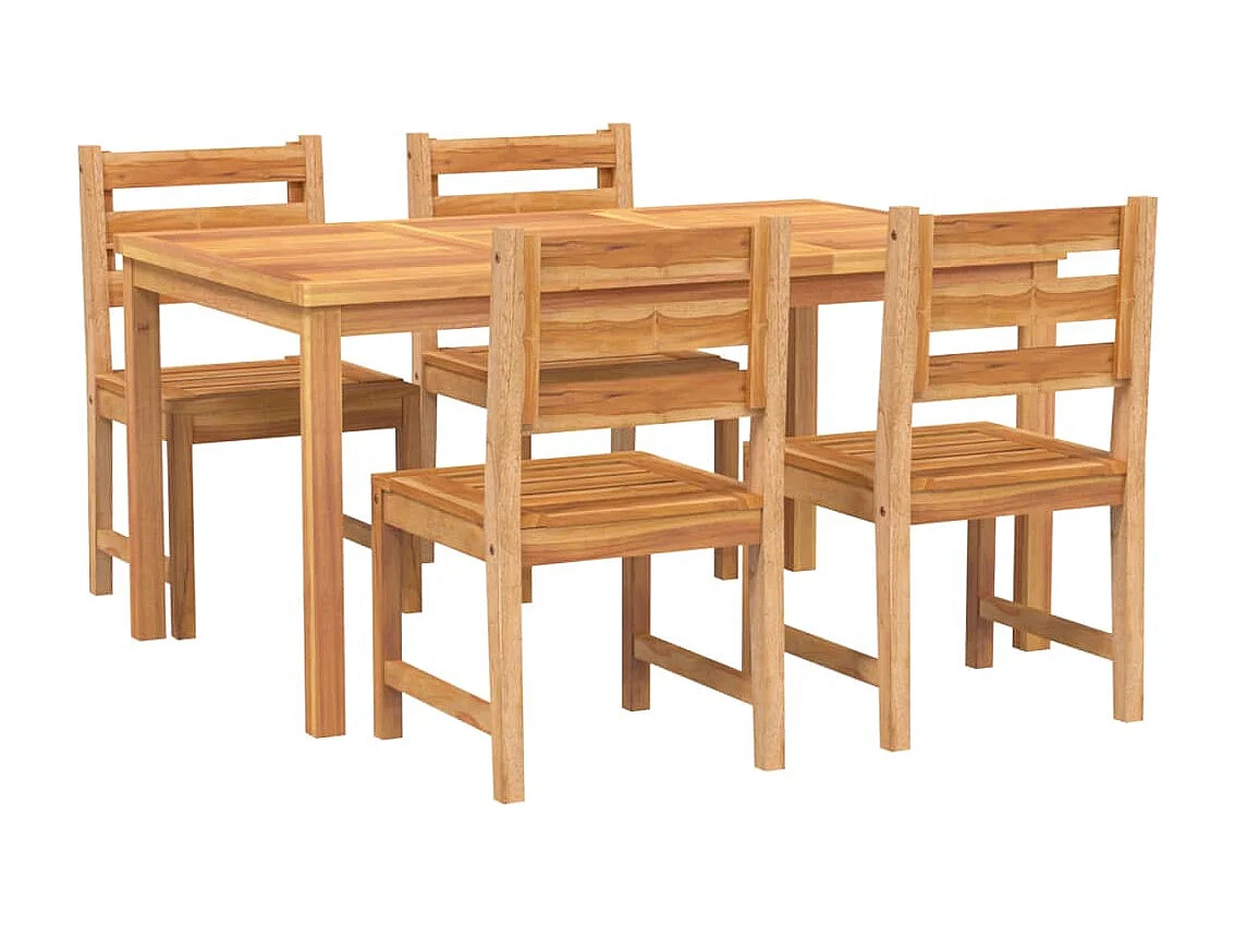 Addison Lee  Ensemble à manger de jardin 5pcs Bois de teck massif