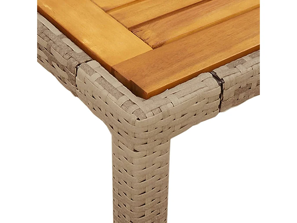 Ana Luisa  Ensemble à manger de jardin et coussins 7pcs beige rotin acacia