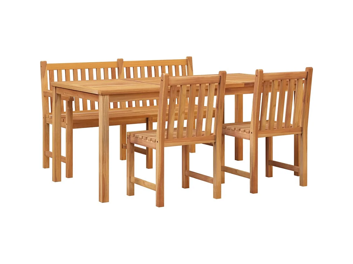 Reese  Ensemble à manger de jardin 4 pcs Bois de teck massif
