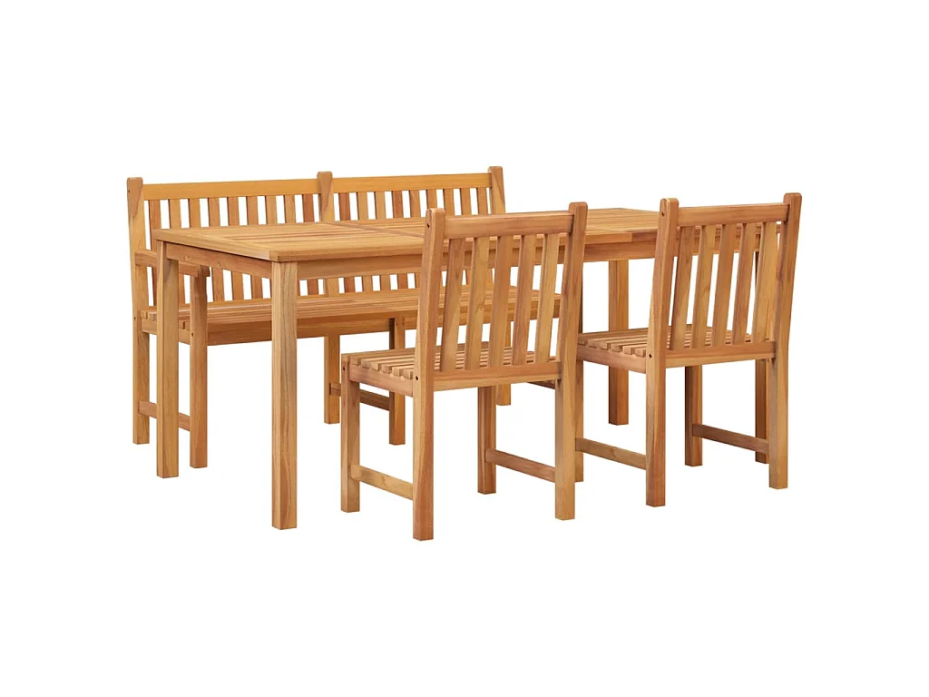 Reese  Ensemble à manger de jardin 4 pcs Bois de teck massif