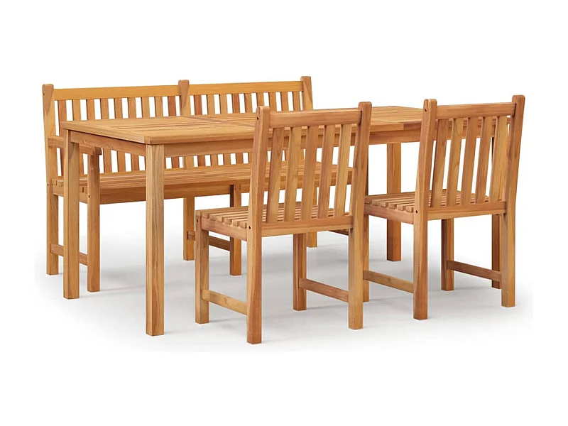 Reese  Ensemble à manger de jardin 4 pcs Bois de teck massif