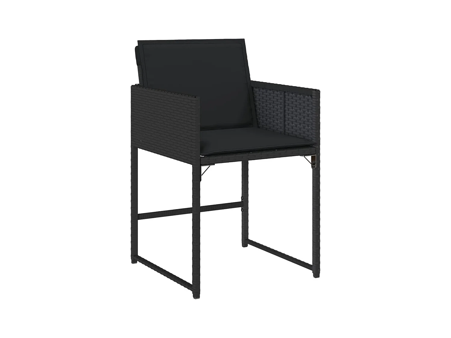 Sener  Ensemble à manger de jardin 9pcs coussins noir résine tressée