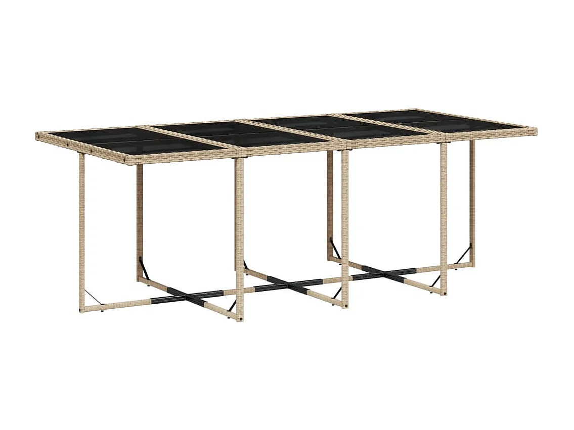 Kirkland  Set comedor de jardín con cojines 13 pzas ratán sintético beige