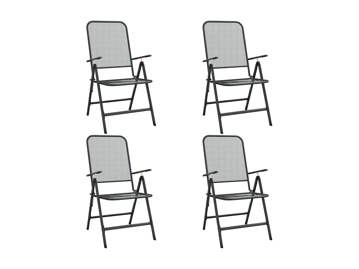 Jenneke  Ensemble à manger de jardin 5 pcs anthracite métal maille