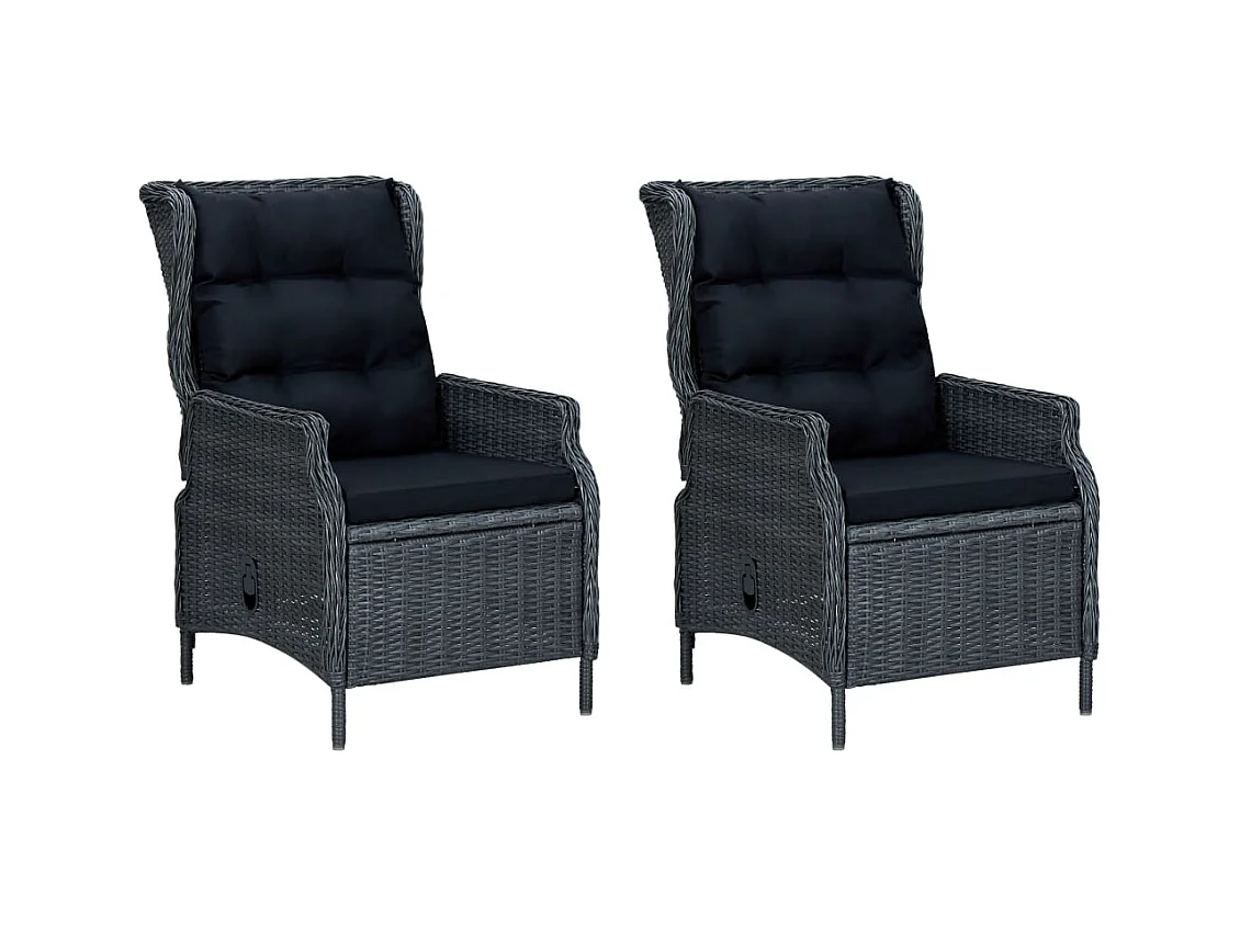 Kalren  9-delige Tuinset met kussens poly rattan donkergrijs