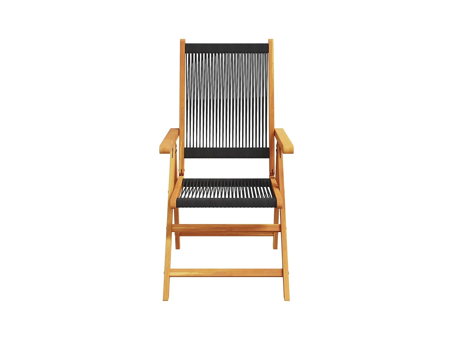 Molfetta  Ensemble à Manger de jardin 7pcs noir polypropylène bois massif