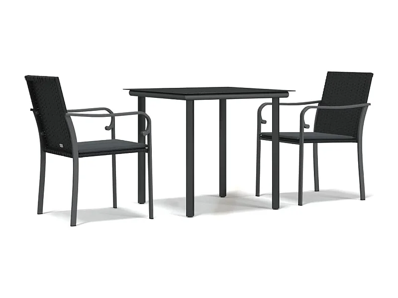 Leonie  3-delige Tuinset met kussens poly rattan en staal