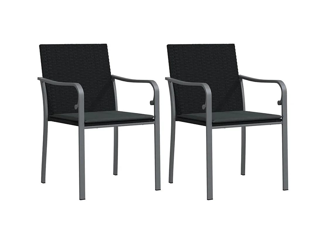 Leonie  Ensemble à manger de jardin 3 pcs coussins résine tressée acier