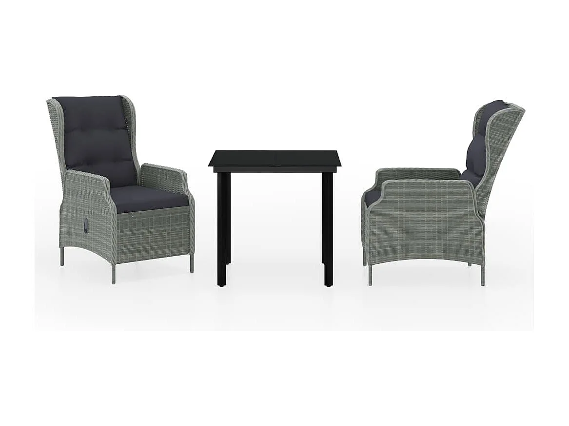 Santa Rosa  Ensemble à manger de jardin 3 pcs Gris clair