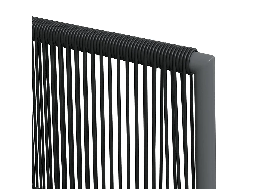 Giovanni Carlo  Ensemble à manger de jardin 9 pcs coussins noir rotin et acier