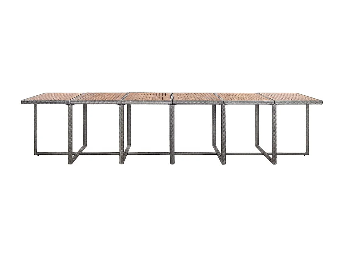 Browns Mills  Ensemble de salle à manger d'extérieur et coussins 17 pcs Gris