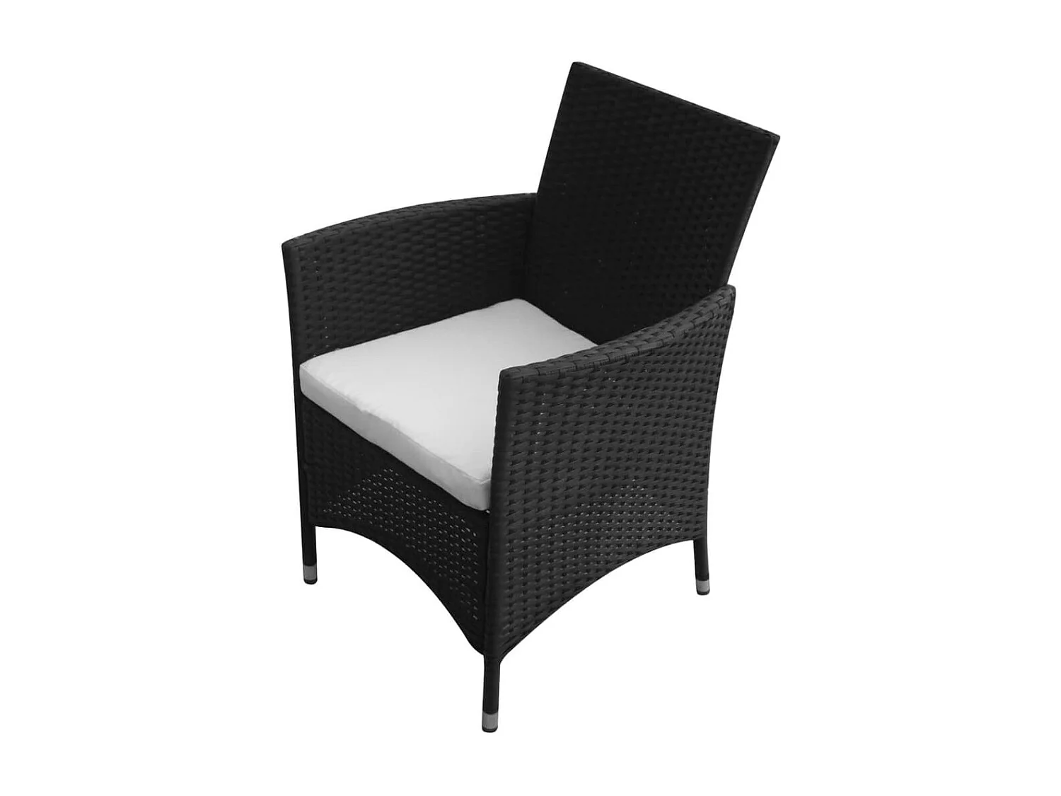 Fea  7-delige Tuinset met kussens poly rattan zwart