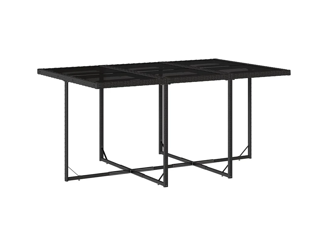 Lubbeek  Set de comedor jardín 11 pzas con cojines ratán sintético negro