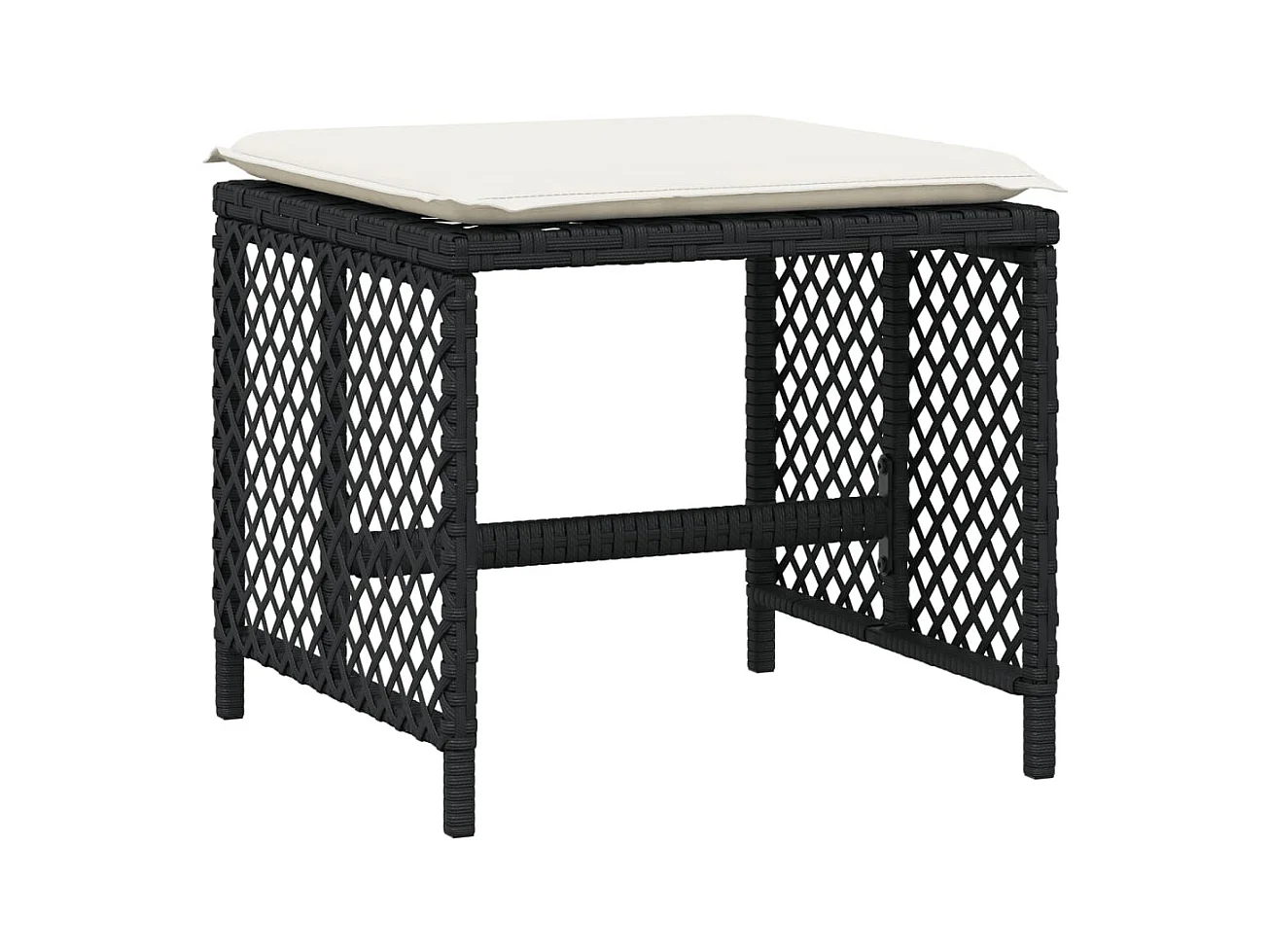 Lubbeek  Set de comedor jardín 11 pzas con cojines ratán sintético negro