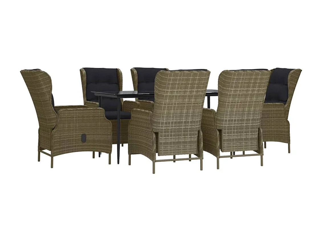 Mayra  Ensemble à manger de jardin 7 pcs Marron Résine tressée