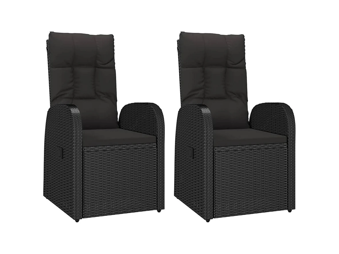 Arvild  Ensemble à manger de jardin avec coussins 3 pcs Noir