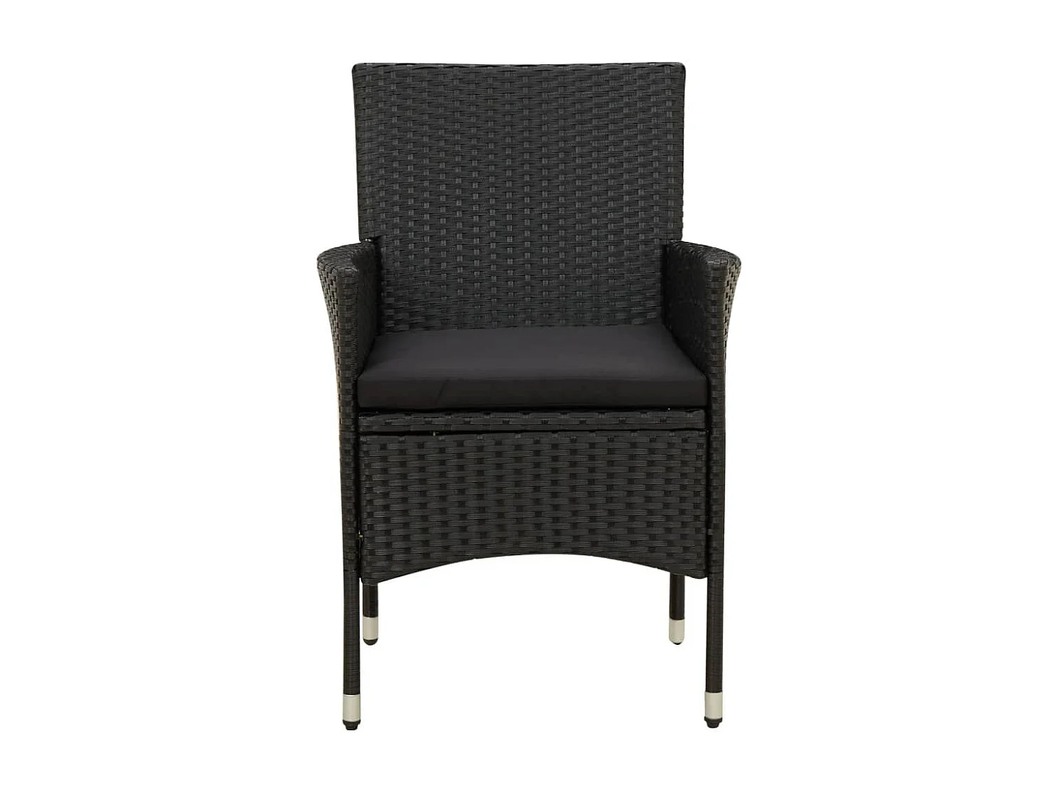 Ewald  Ensemble à manger d'extérieur 9pcs coussins résine tressée noir