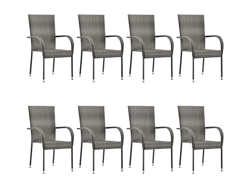 Eric Cole  Ensemble à manger de jardin 9 pcs Résine tressée Gris