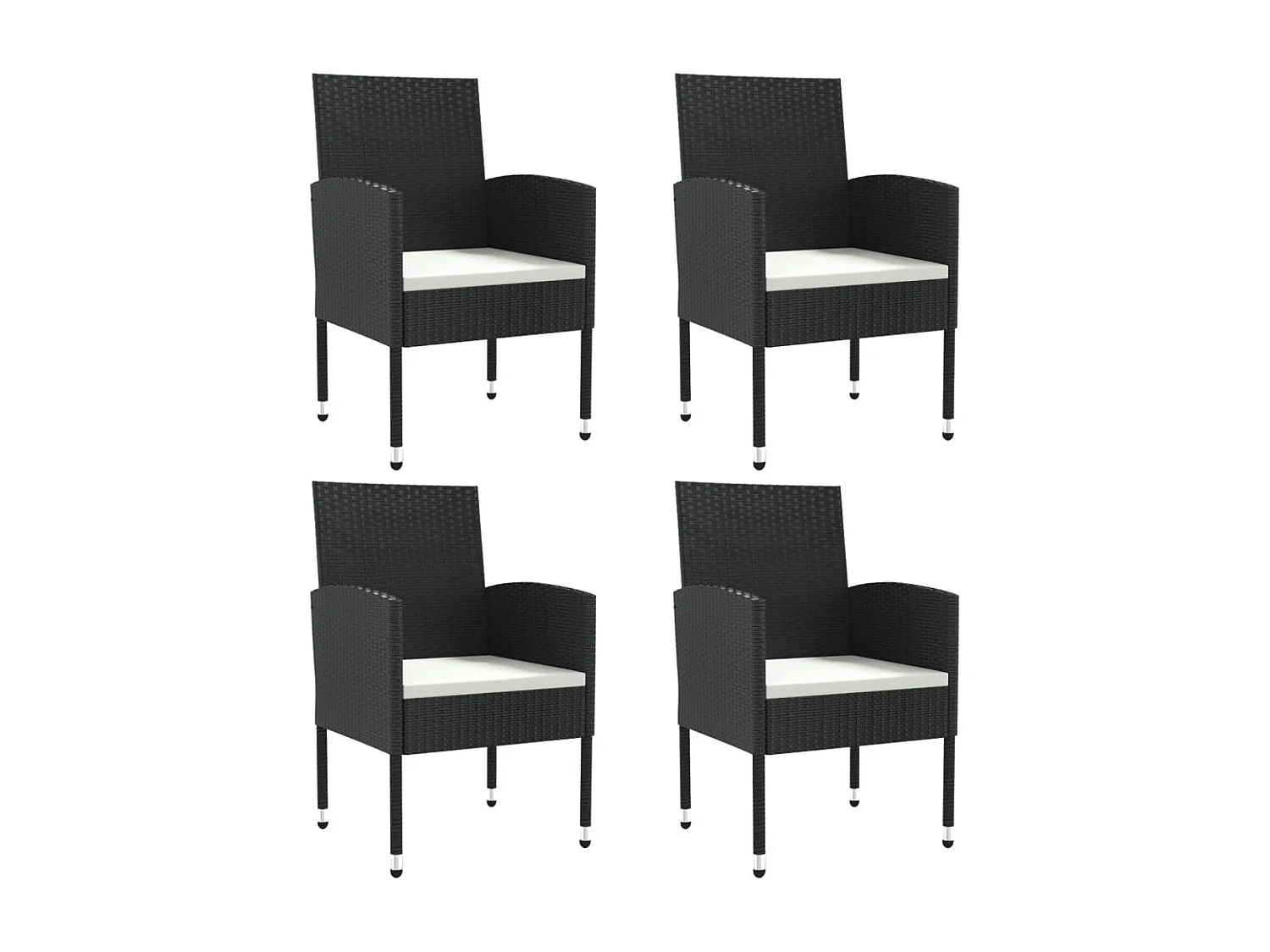 Prolenta Premium -  Ensemble à manger de jardin 5 pcs noir résine tressée et acier