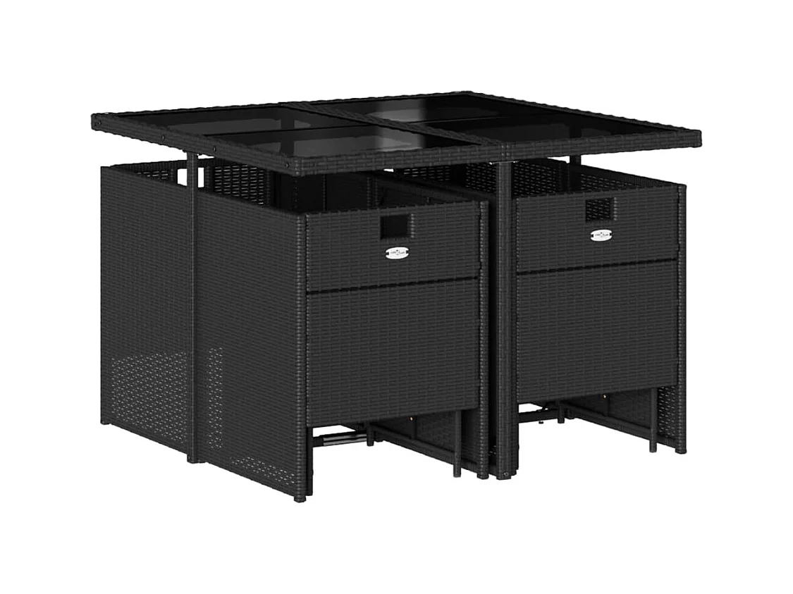 Bonno  9-delige Tuinset poly rattan zwart