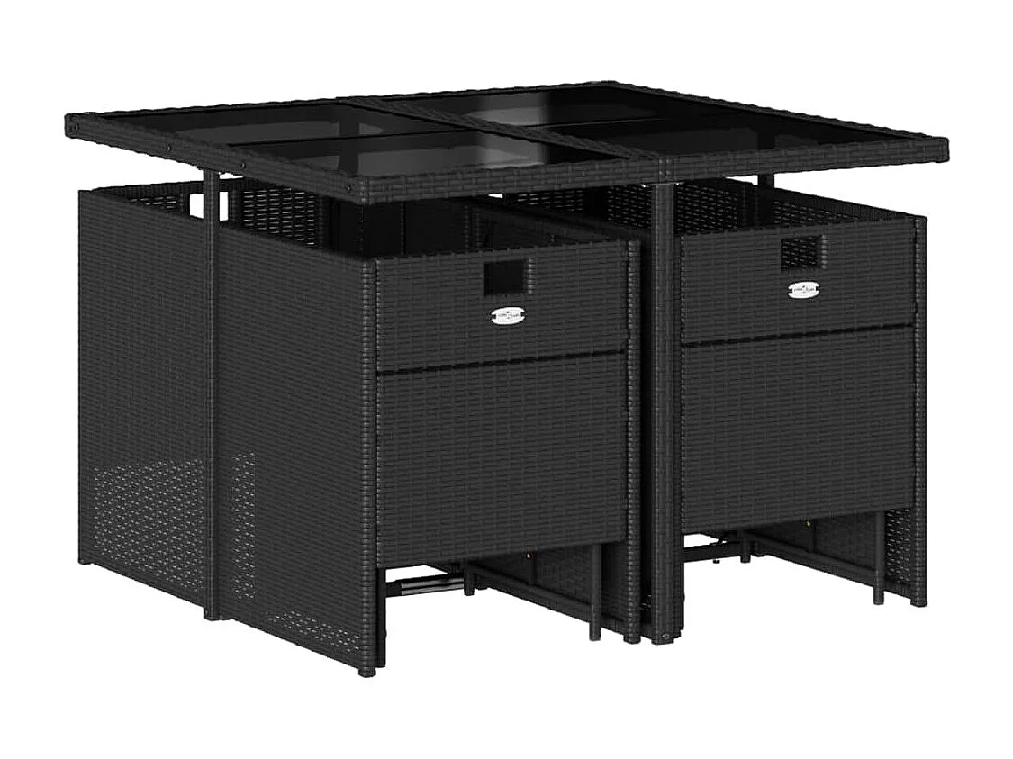 Bonno  9-delige Tuinset poly rattan zwart