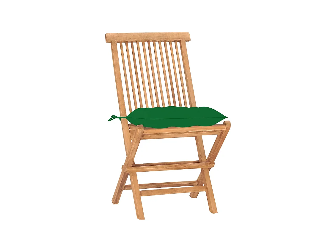 Grimlaug  Ensemble à manger d'extérieur pliable avec coussin 3 pcs Teck
