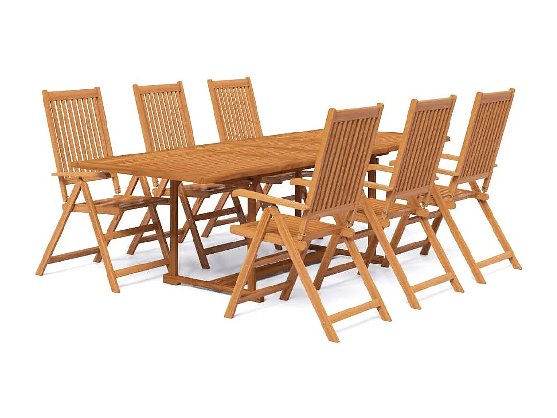 Claire-Corinne  Juego de comedor de jardín 7 piezas madera maciza de acacia