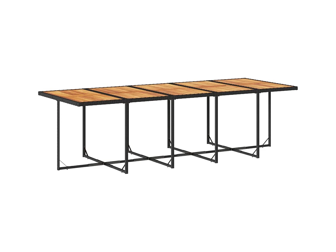 Lubbeek  Ensemble à manger de jardin 15 pcs coussins noir résine tressée