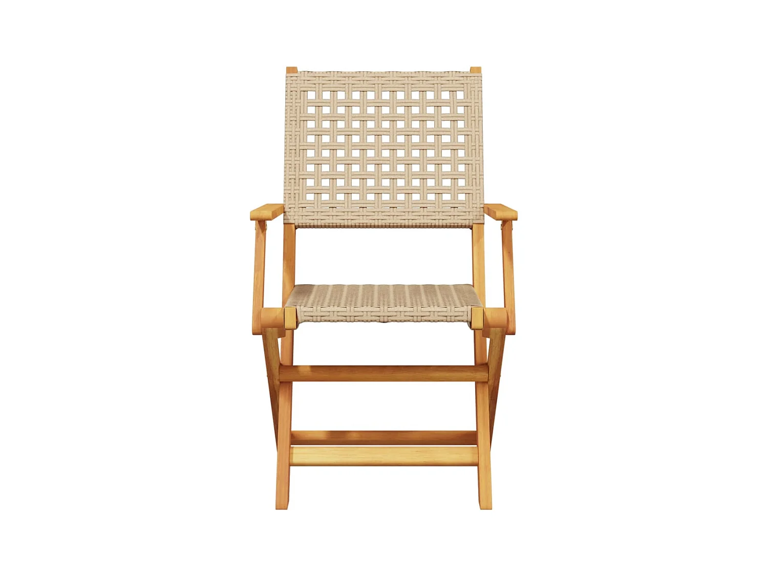 Jacques-Paul-Francis  Ensemble à manger de jardin 7 pcs beige rotin et bois massif