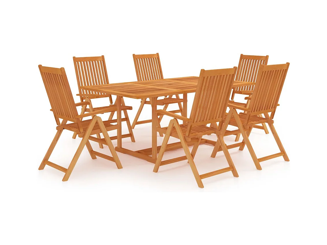 Arda  Ensemble à manger de jardin 7 pcs Bois de teck massif