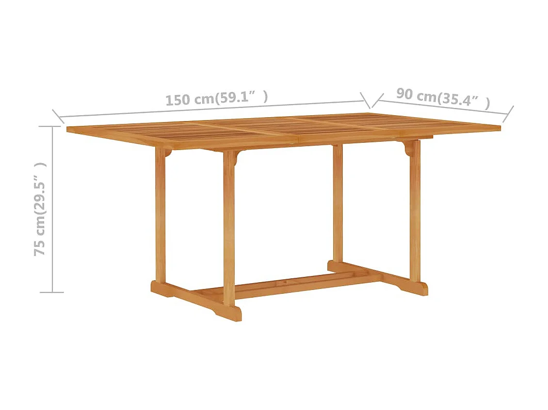 Arda  Ensemble à manger de jardin 7 pcs Bois de teck massif