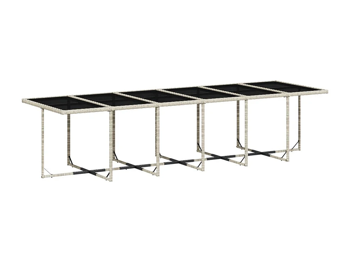 Tatu  Ensemble à manger de jardin et coussins 17 pcs gris clair rotin