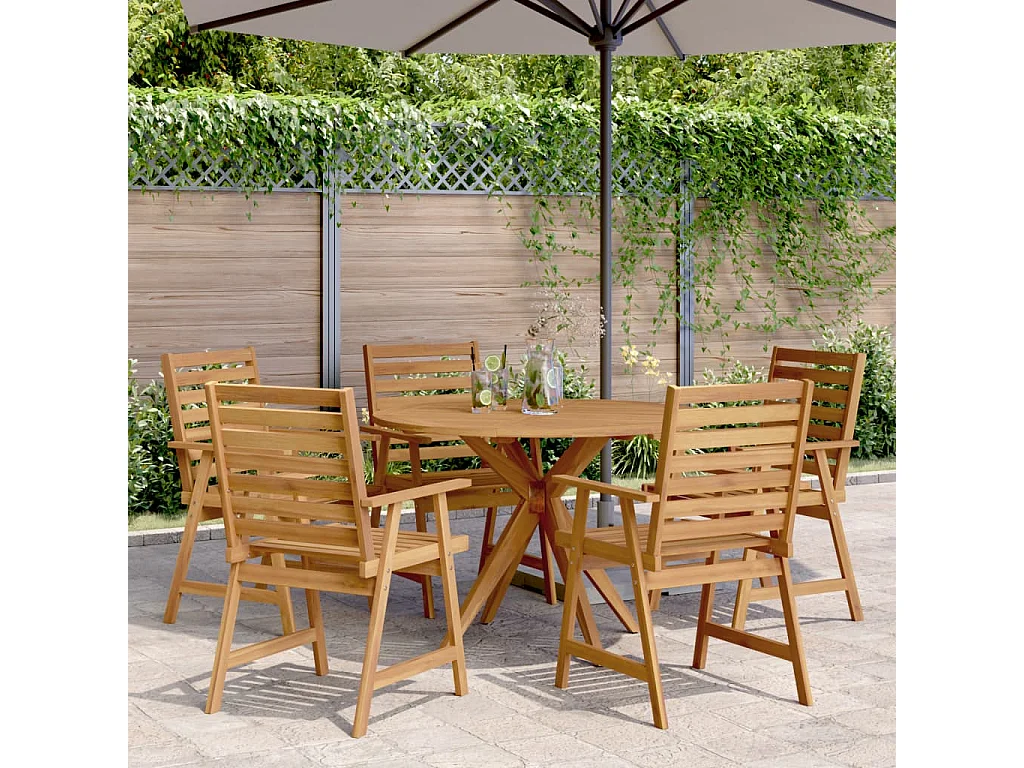 Canandaigua  Ensemble à manger de jardin 6 pcs Bois d'acacia solide