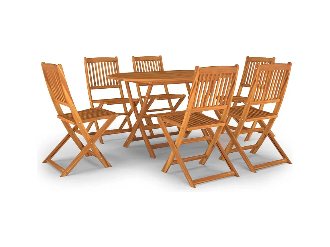 Margot-Claire  Ensemble à manger de jardin 7 pcs Bois d'acacia massif