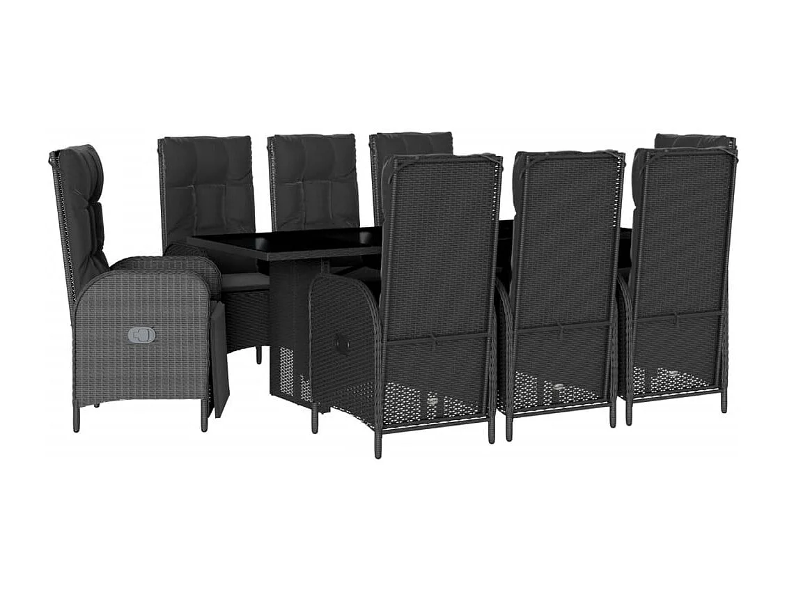 Altamura  9-delige Tuinset poly rattan zwart