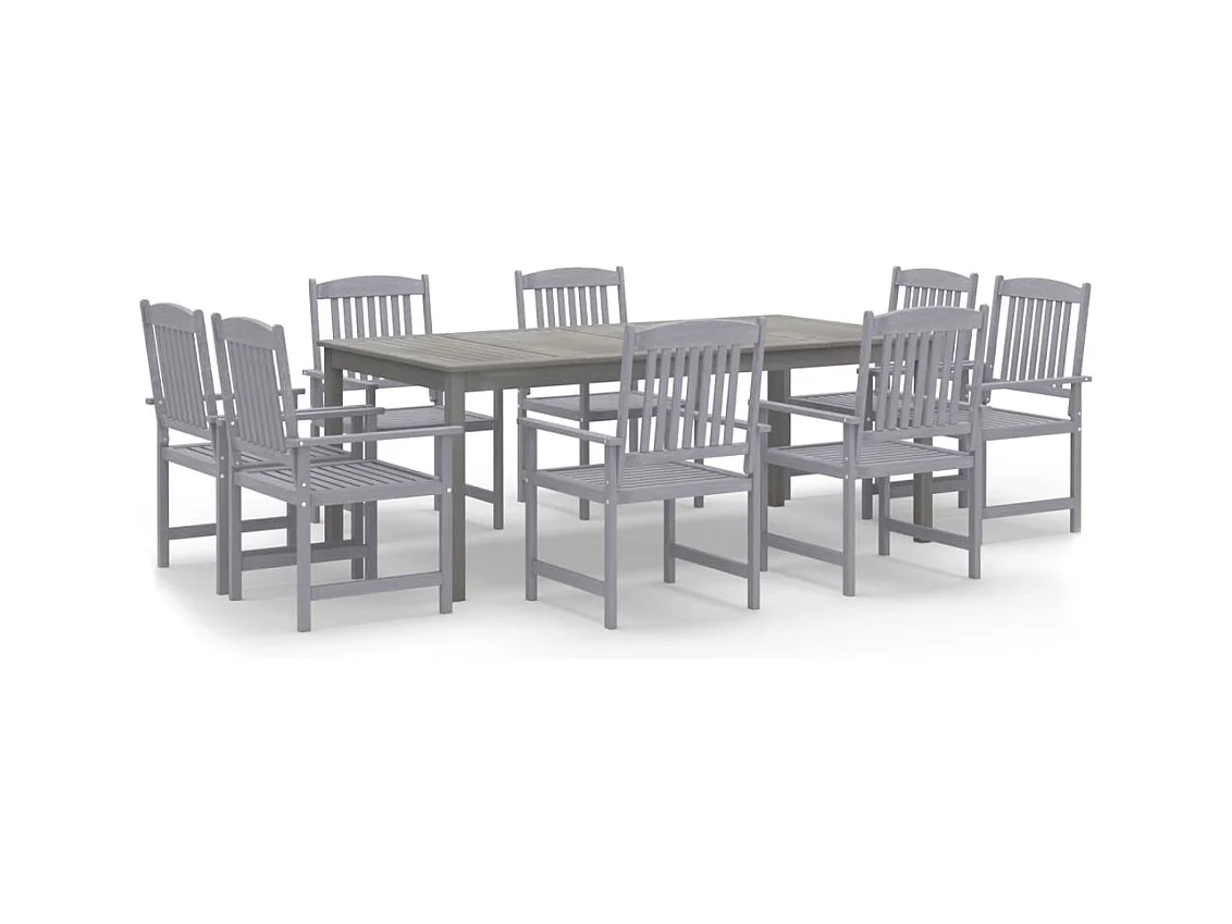 Max-Olivier  Ensemble à manger de jardin 9 pcs Bois d'acacia Gris