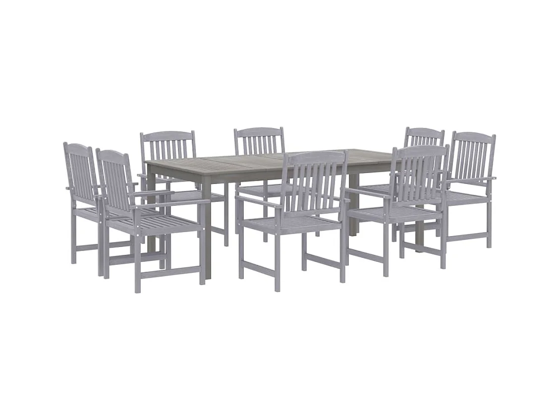 Max-Olivier  Ensemble à manger de jardin 9 pcs Bois d'acacia Gris