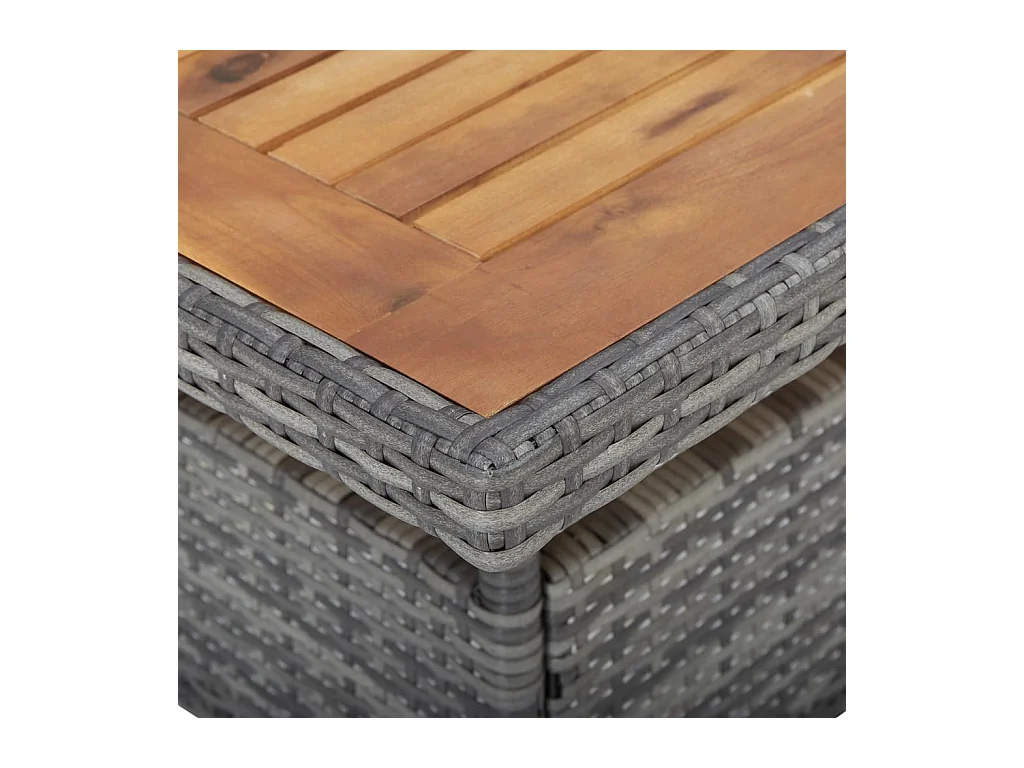 Deerlijk  Ensemble à manger de jardin 3 pcs Gris Résine tressée et acacia