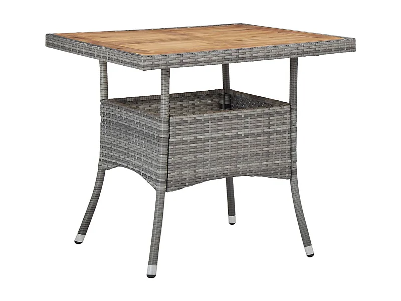 Deerlijk  3-delige Tuinset poly rattan en acaciahout grijs