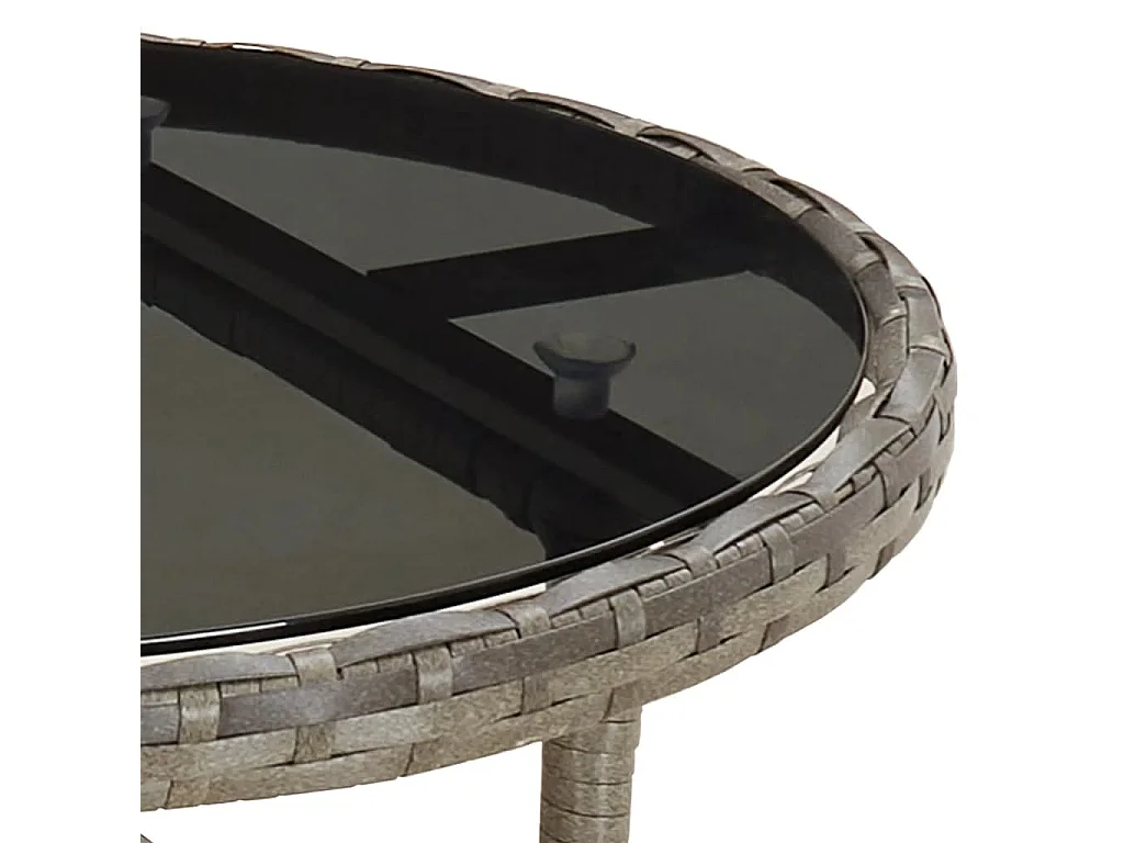 Rantasalmi  5-delige Tuinset met kussens poly rattan en glas grijs