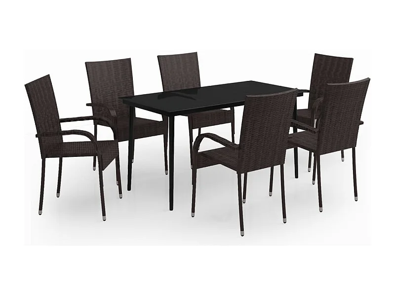 Boiling Springs  7-delige Tuinset bruin en zwart