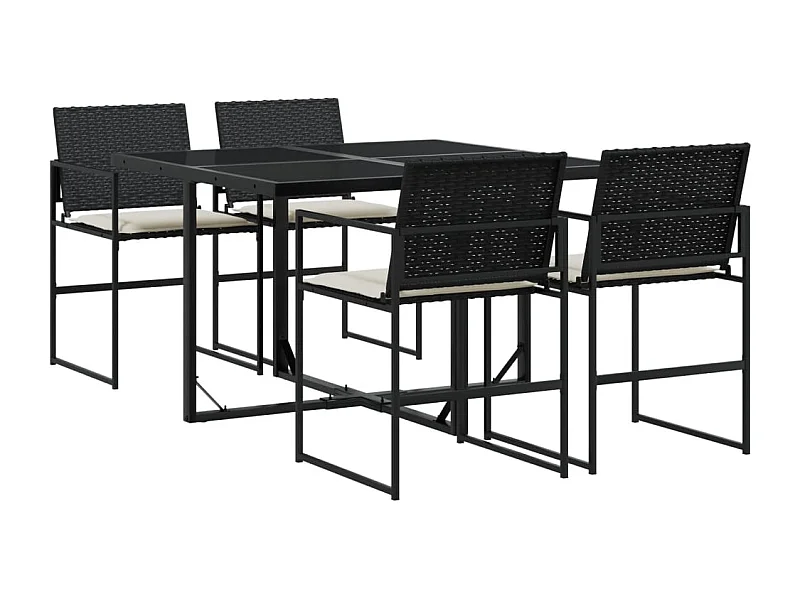 Antwerp  5-delige Tuinset met kussens poly rattan zwart