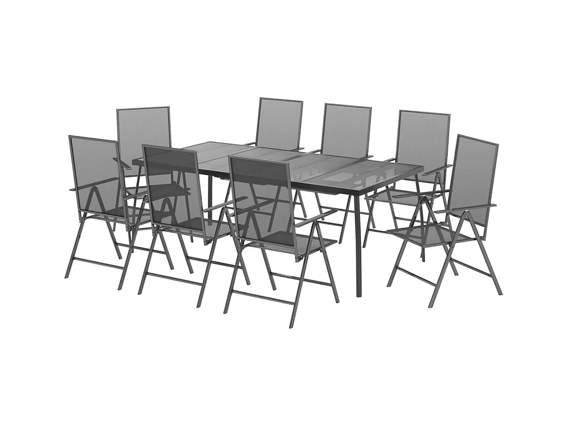 Terina  Ensemble à manger de jardin 9 pcs anthracite acier