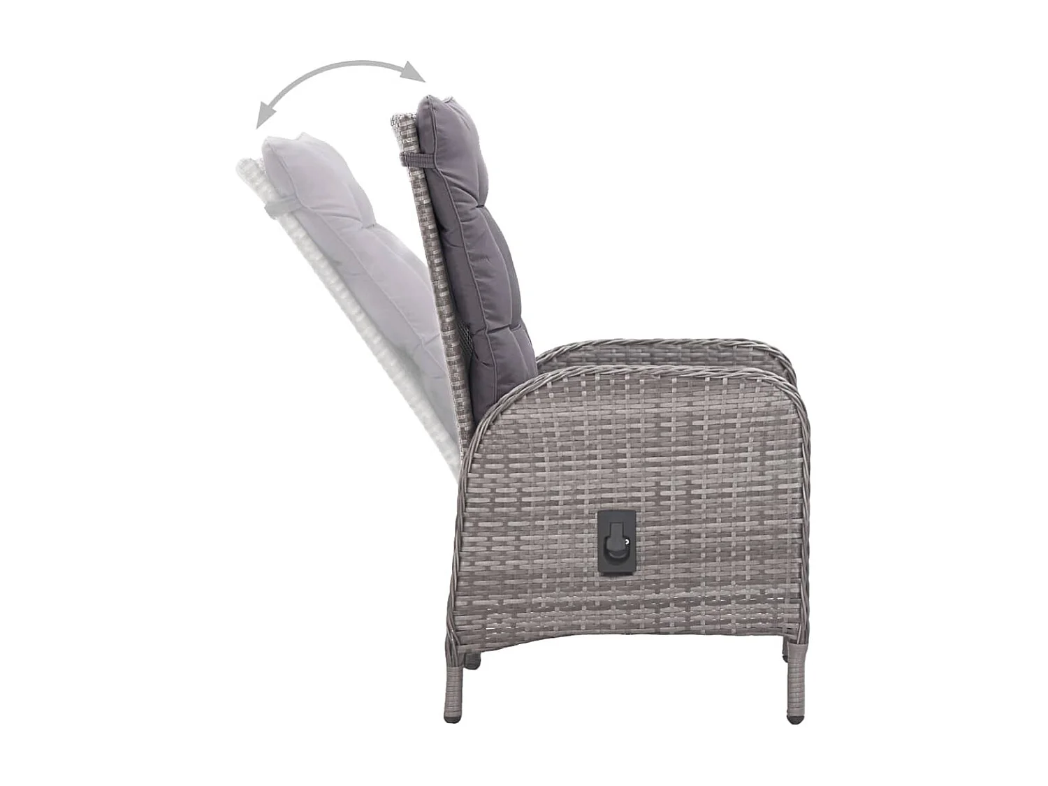 Tatum  Ensemble à manger de jardin 9 pcs Résine tressée et verre Gris