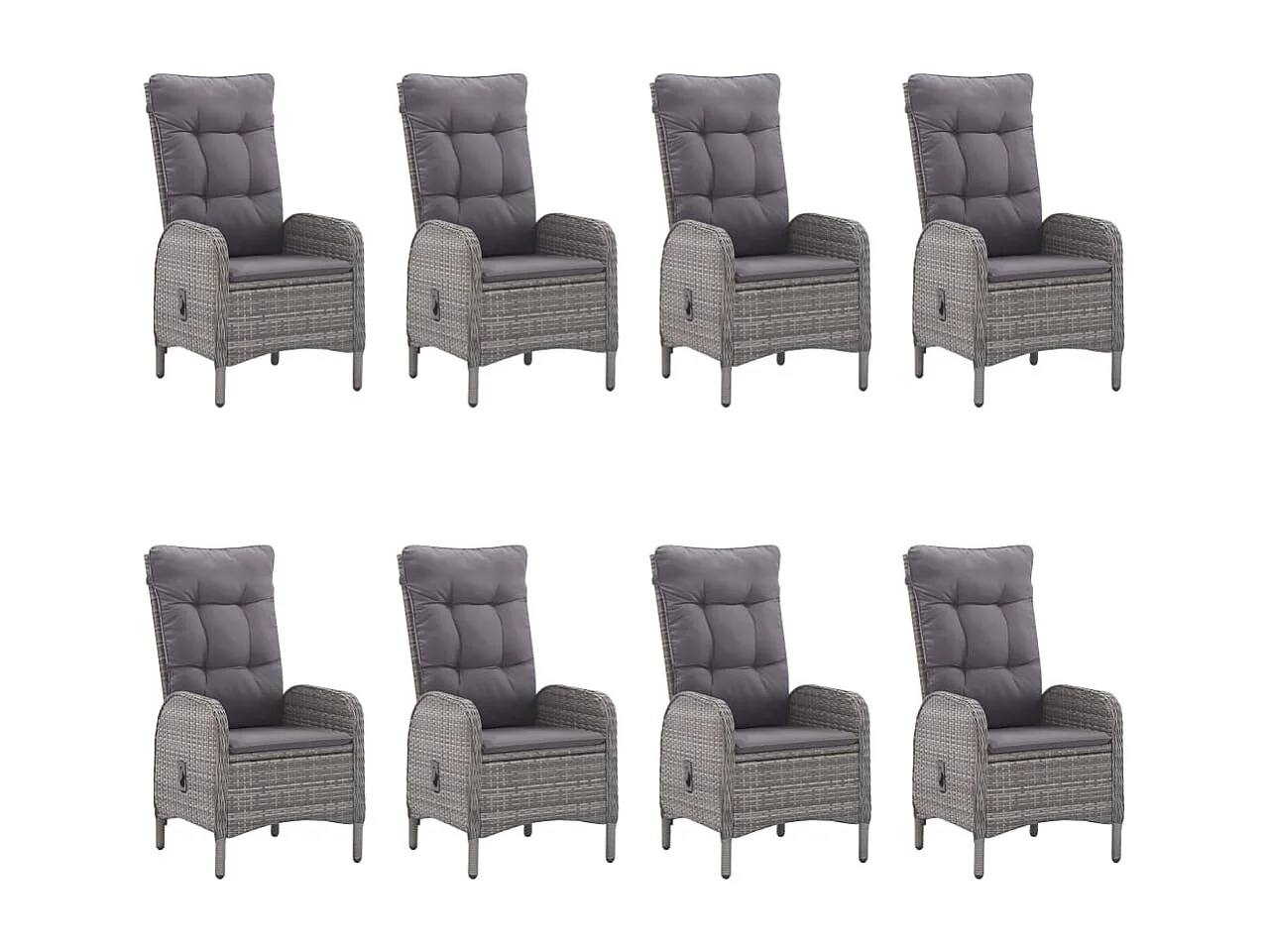 Tatum  Ensemble à manger de jardin 9 pcs Résine tressée et verre Gris