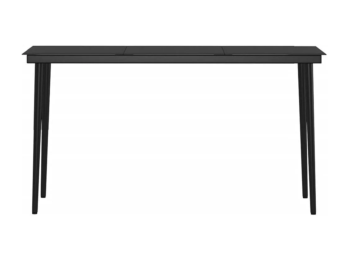 Cesarino  Ensemble à manger de jardin avec coussins 7 pcs Noir