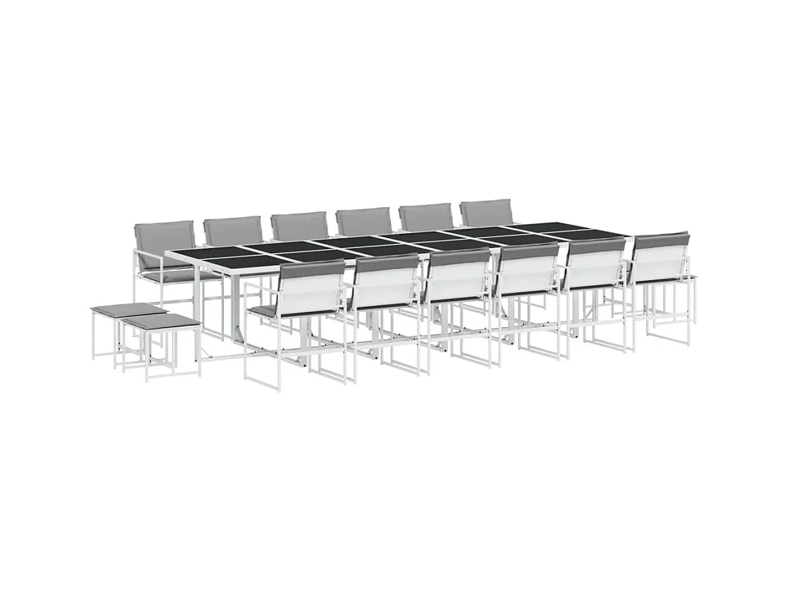 Blythe  17-delige Tuinset met kussens textileen wit