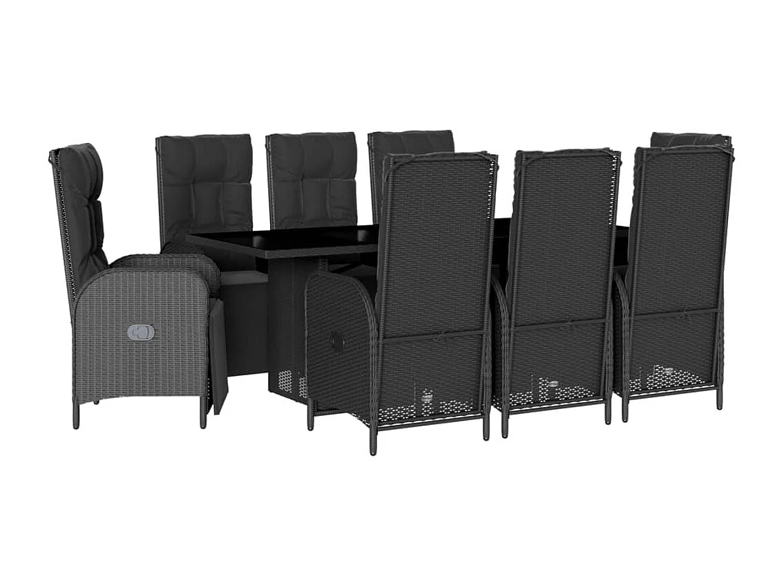 Coon Rapids  9-delige Tuinset poly rattan zwart