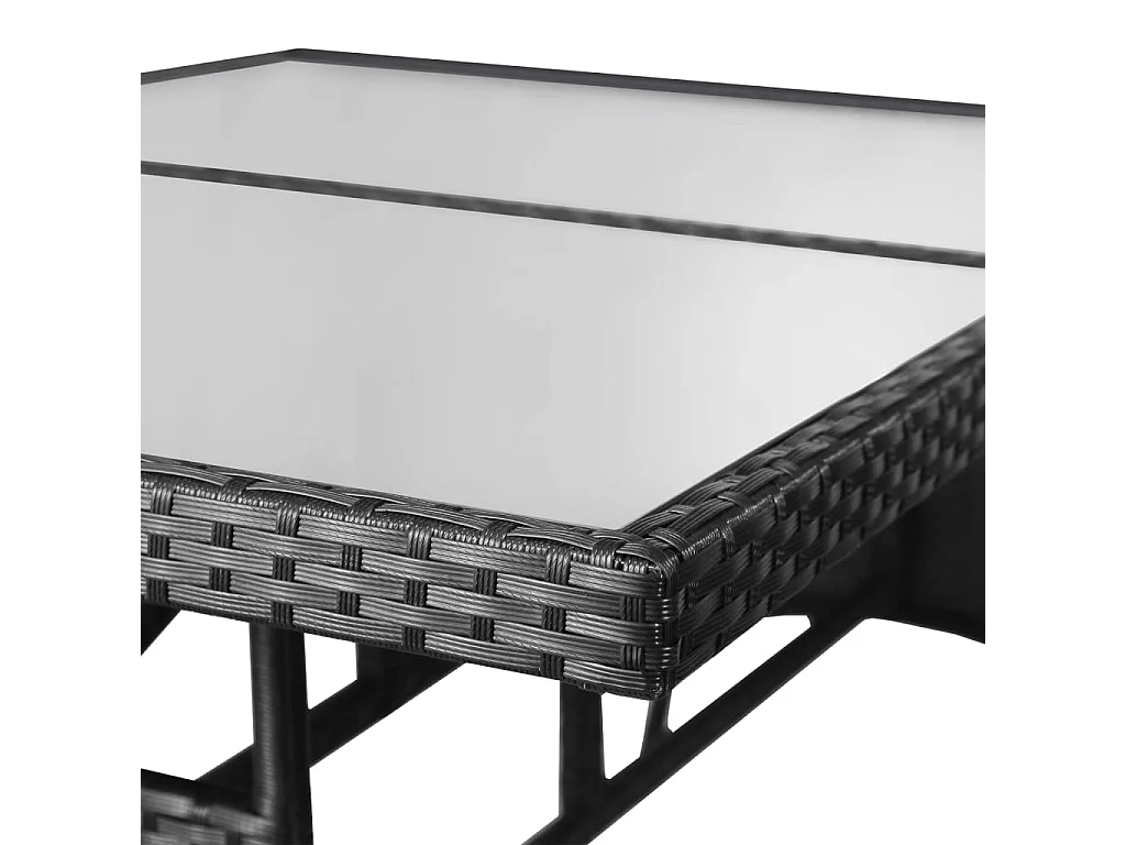 Prolenta Premium -  5-delige Tuinset poly rattan zwart