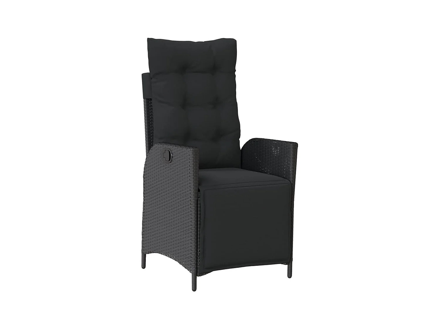 Chris David  Set de comedor de jardín 7 pzas y cojines ratán sintético negro